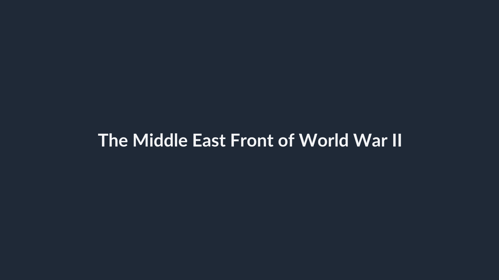 Map-inspired illustration representing the Middle East front of World War II